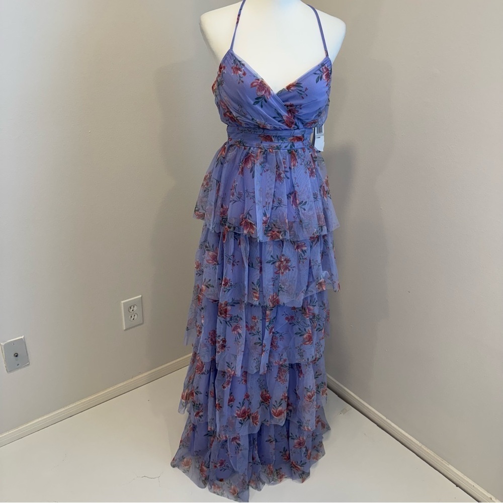 City Studio Tulle Tiered Floral Floral Babydoll Maxi Dress HOCO Gown Wedding 0 - Picture 2 of 13